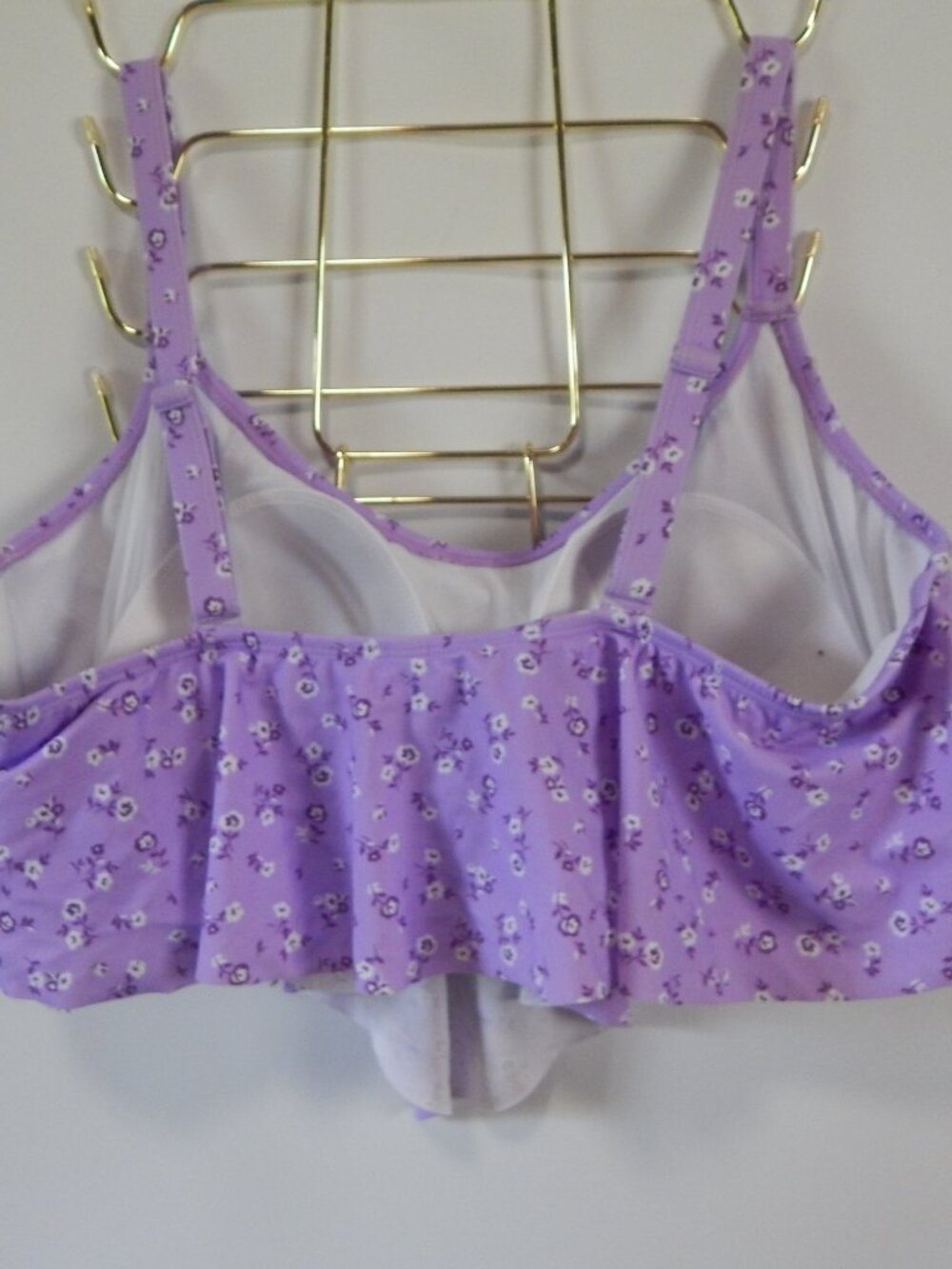 Torrid Wireless Flounce Bikini Top, ALICE DITSY WHISTERIA - Picture 7 of 9